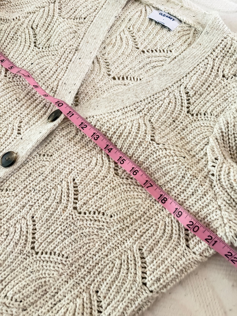 Like new Old Navy size S Cream Openwork Cotton Blend Cardigan. Soft. Gorgeous! - Picture 10 of 10